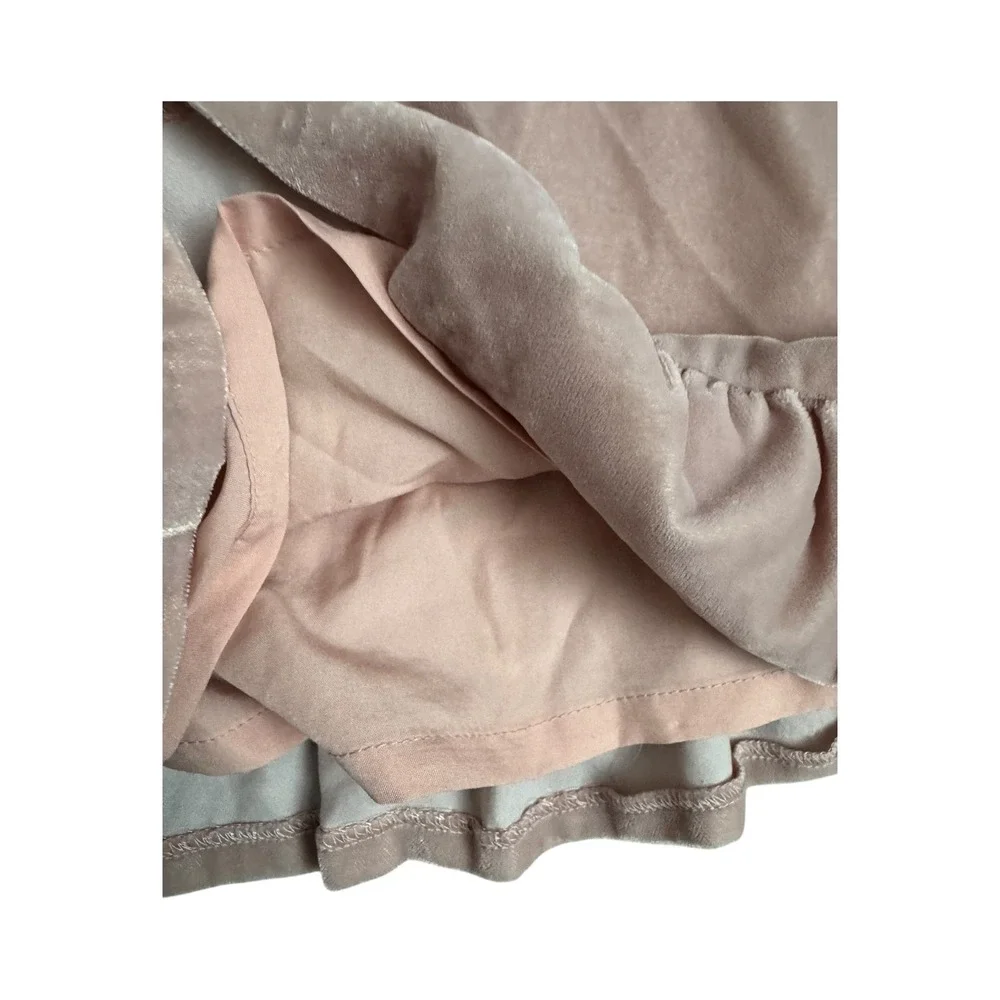 Janie and Jack Rachel Zoe Pink Velvet Ruffle Skirt Adjustable Waist Girls Size 4